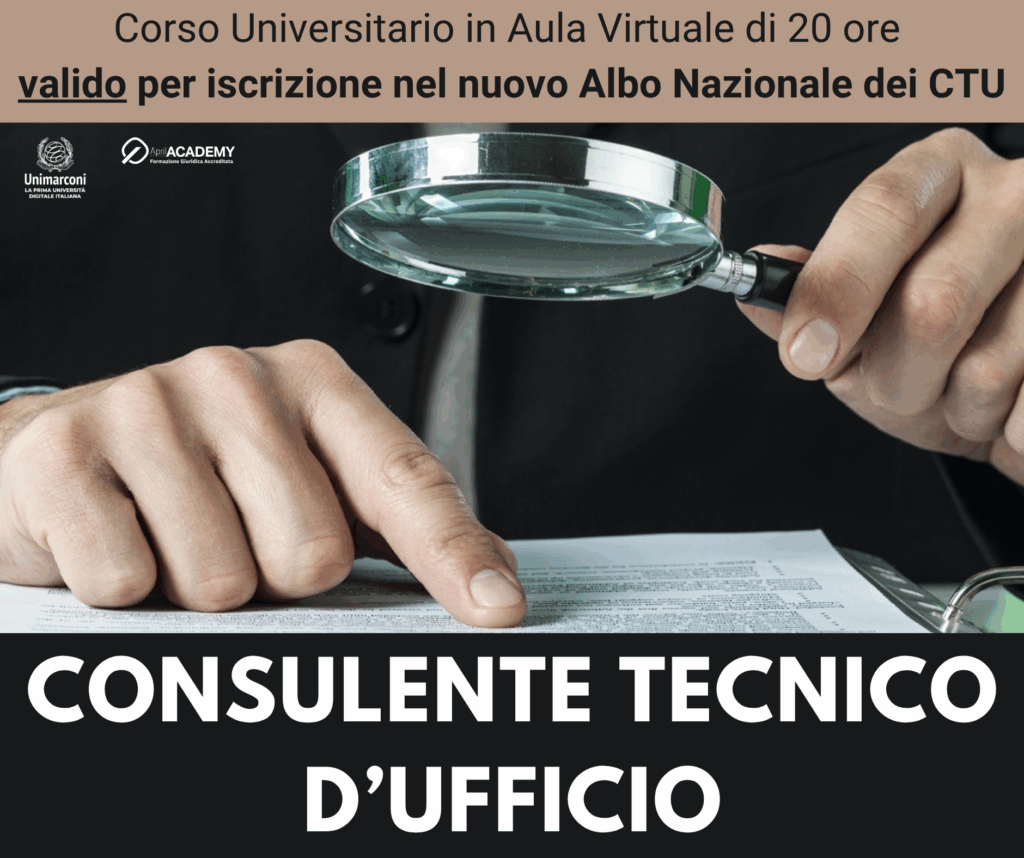 Corso Universitario - CONSULENTE TECNICO D'UFFICIO - Ed. Ottobre 2026