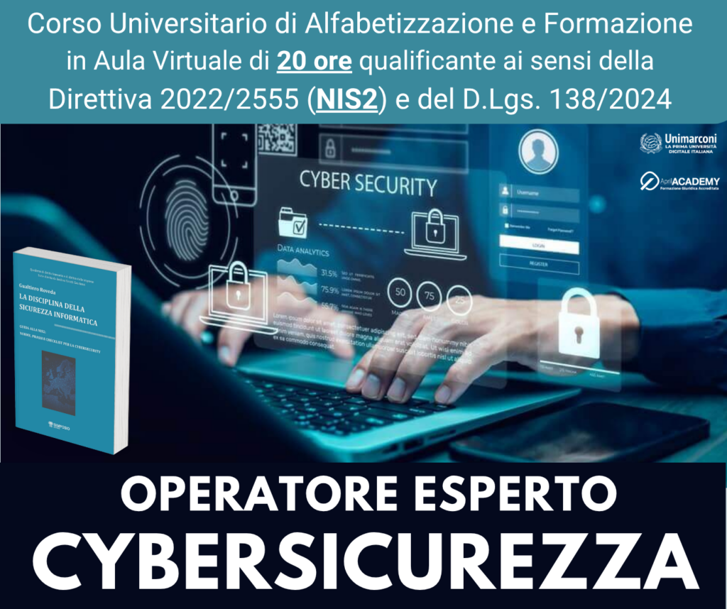 Corso Universitario di Alfabetizzazione - OPERATORE ESPERTO IN CYBERSICUREZZA - Ed. Settembre 2026