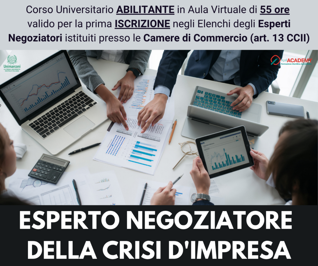 Corso Universitario Abilitante - ESPERTO NEGOZIATORE DELLA CRISI D'IMPRESA - Ed. Settembre 2026