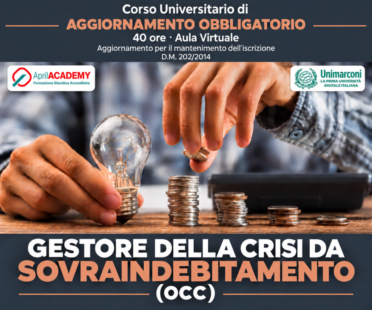 Corso Universitario di Aggiornamento Obbligatorio - GESTORE DELLA CRISI DA SOVRAINDEBITAMENTO - Ed. Novembre 2026