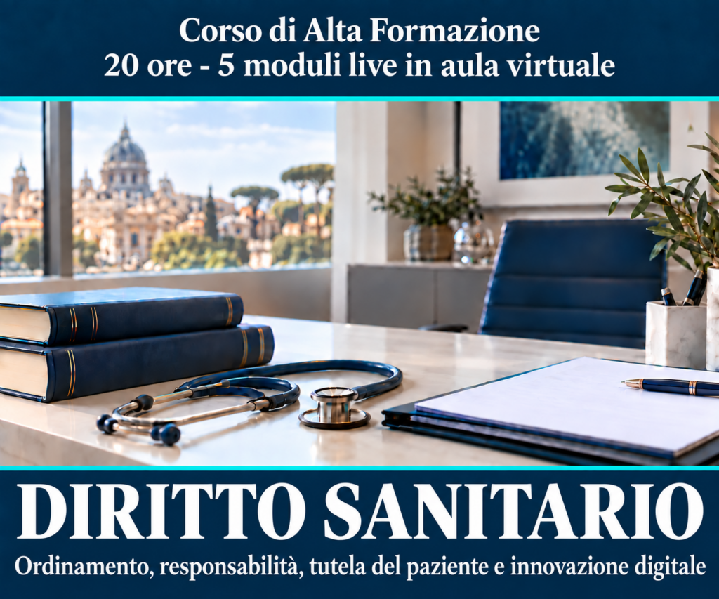 Corso di Alta Formazione in DIRITTO SANITARIO: Ordinamento, responsabilità, tutela del paziente e innovazione digitale