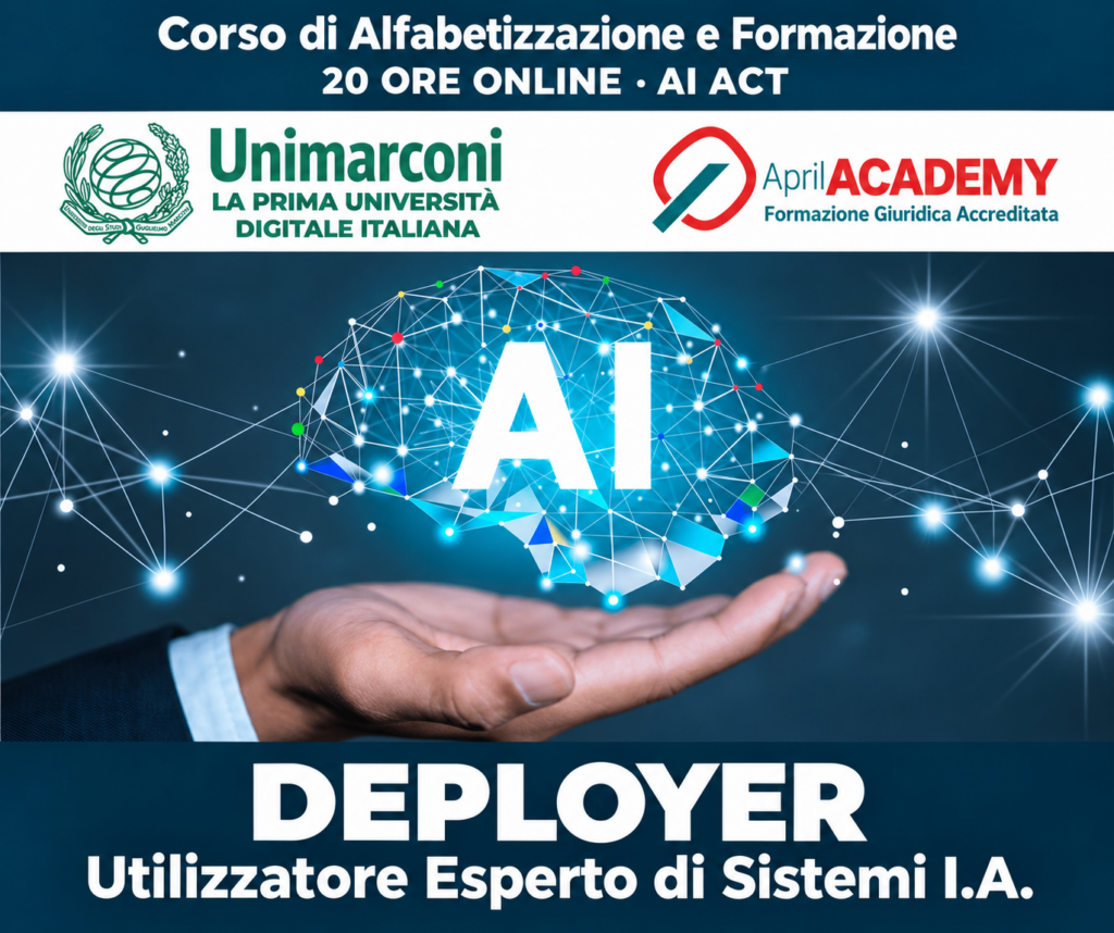 Corso Universitario di Alfabetizzazione - DEPLOYER: UTILIZZATORE ESPERTO DI SISTEMI I.A. - Ed. Novembre 2026