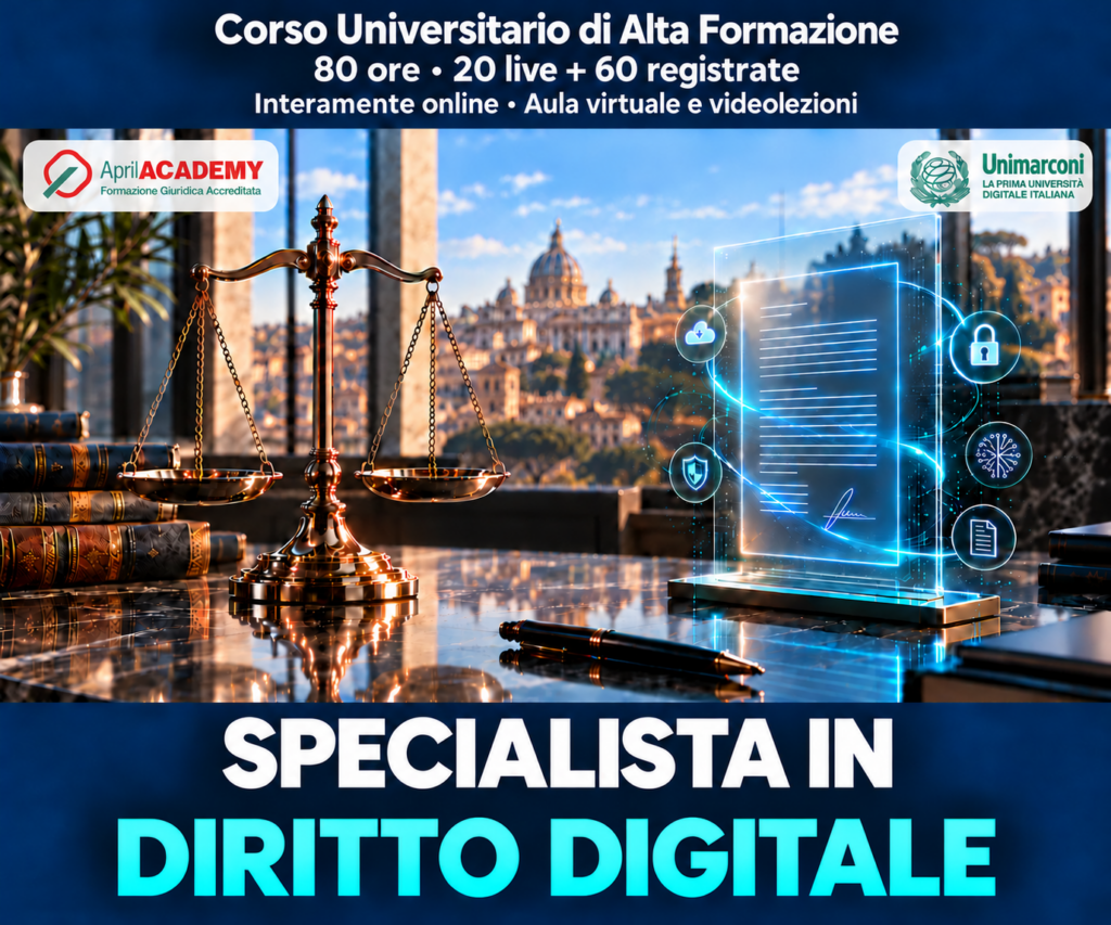 Corso Universitario di Alta Formazione - SPECIALISTA IN DIRITTO DIGITALE
